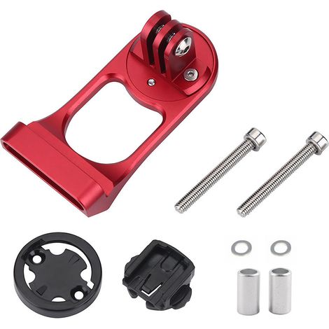 Support de prolongation de potence vélo pour compteur et caméra sportive (Rouge) (1/5)