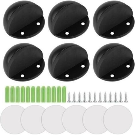 Set di 6 fermaporta completi di gommini, adesivo e viti – Per pavimenti e porte rigide.