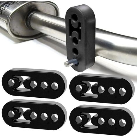 Lot de 4 supports de pot d'échappement (4 trous), support de pot d'échappement en caoutchouc, silentbloc d'échappement, convient pour support de pot d'échappement ou autres pièces (1/4)