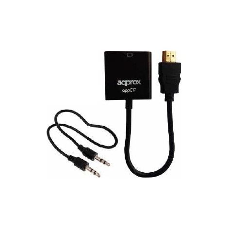 ADAPTADOR HDMI A VGA  CON AUDIO APPROX  APPC17