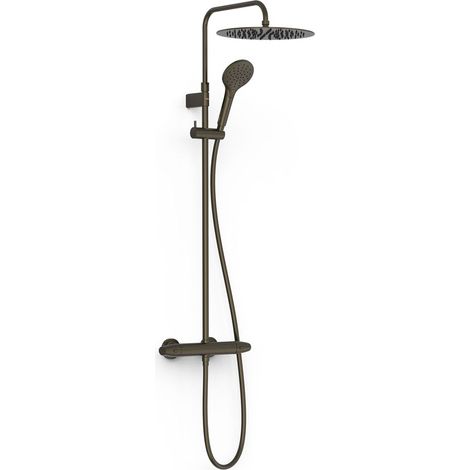 Ensemble de robinet thermostatique mural à 2 voies pour douche Noir bronze - TRES 19038705KMB (1/2)