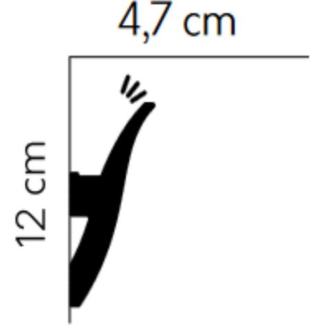PROVISTON Lichtleiste Polystyrol 47 x 120 x 2000 mm Weiß Indirekte Beleuchtung (1/4)