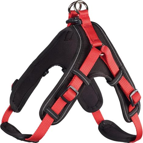Geschirr Neopren Vario Quick XL 79-100 cm, 25 mm rot/schwa