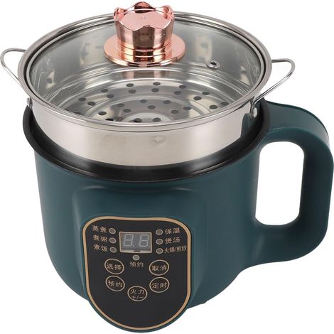 Electric Stock Pot, 1.8L 600W Non Stick Smart Booking Mini Hot Pot Easy Clean Detachable Power Cord Portable Hot Pot for Ramen, Dumplings (1/5)