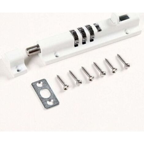 Gate Lock, Mechanical Combination Lock – No More Keys Required – Perfect for Gates, Sheds, Any Storage Area and Any Door (White) (1/4)