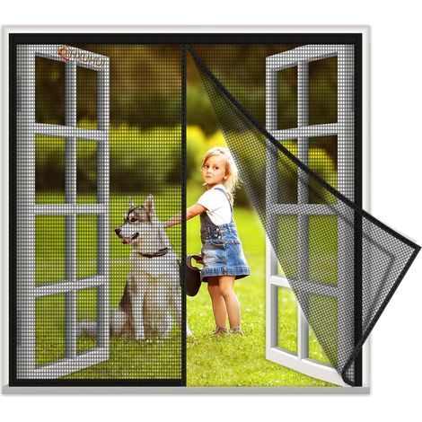 Moustiquaire Magnetique Pour Fenetre Noir 125x115cm Moustiquaire Aimantée Ouverture Latérale Fermeture Automatique Installation Facile Sans Outils Pour Balcon Chambre Salon Fenêtre (1/5)