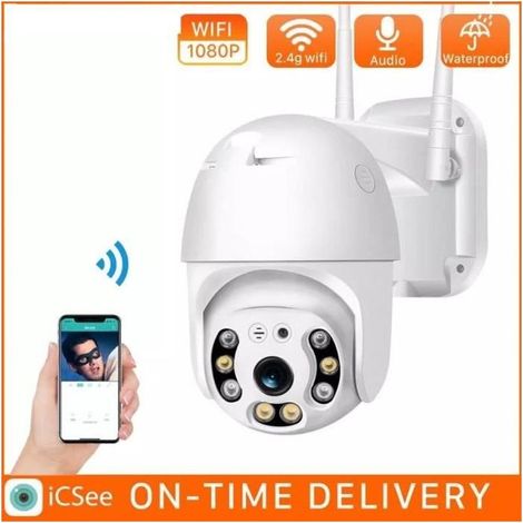 Caméra de surveillance WiFi exterieure sans Fil,Caméra IP HD 1080P,Détecteur de Mouvement,Vision Nocturne,Message Push,IP66 (1/4)