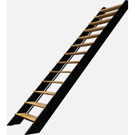 SPECTRA – Scala dritta in legno con LED integrati, nera (1/4)