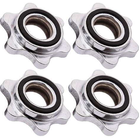 Colliers Barbell Spinlock Vis Pince Haltère Spinlock Vis Pince Haltère Bague de Serrage Haltères Fixation sur Barre Barbell Paire de Collier de Serrage Convient pour Haltère Haltérophilie (4 Pièces) (1/4)