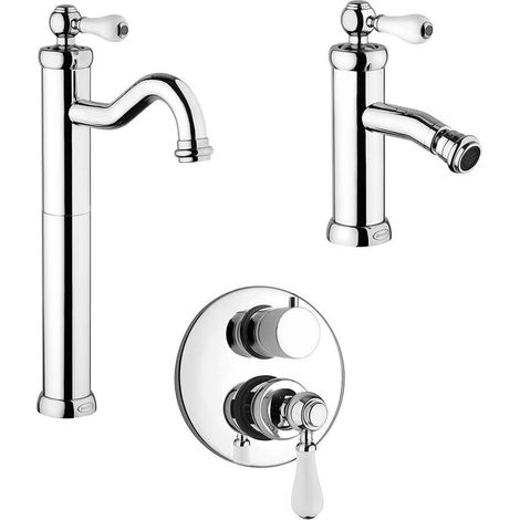 Set miscelatori Tosca di Jacuzzi Rubinetteria lavabo alto bidet ed incasso doccia con deviatore (1/5)