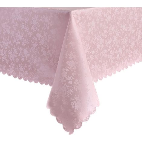 Abwaschbare Tischdecke 140x240 cm Rosa, wasserdicht, Blumenmuster