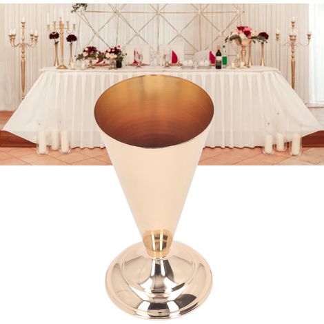 Accessoires de mariage de style européen, vase en fer forgé, décoration de vase pour la table principale, ornement de support à fleurs en cristal pour la table de signature, φ12h26cm (1/5)