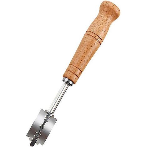Manche en bois de hêtre, lame en acier inoxydable fabriquée à la main, avec étui en cuir (1/2)