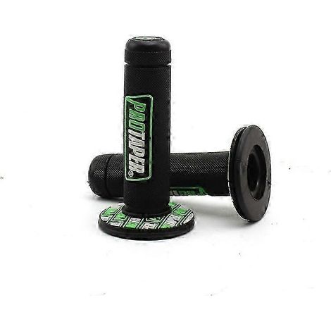 Poignées de guidon Pro Taper pour moto, 15 couleurs, pour dirt bike, pit bike et motocross, 7/8", en caoutchouc gel, protège-mains, coudes et poignets (noir et vert). (1/5)
