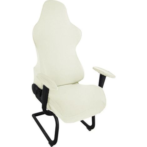 Housses De Chaise De Gaming, Ergonomiques Et Élastiques, Extensibles, Pour Ordinateur De Bureau, Chaise De Jeu D'ordinateur, Chaise De Bureau (Ivoire) (1/5)