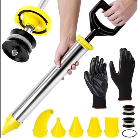 Pistolet à Ciment/Mortier en Acier Inoxydable avec Buses - Jointoyeur Multifonction - Include Tête d'étanchéité de Rechange e Gants (1/5)