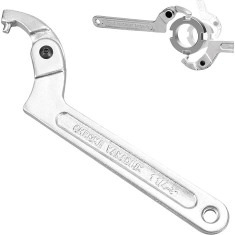 C Clé à ergot réglable 32-76 mm Clé à molette réglable pour écrou à rainurer, filtre à huile, clé à tenon, clé de nez, outil à main pour voiture, vélo, moto (1/5)