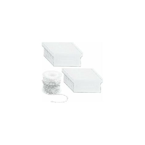 – Packung mit 20 Gewichten für Vertikaljalousien 89 x 50 mm – 10 m Kugelkette – Robuster Kunststoff – Reparatur für weiße Jalousien – Crezuo