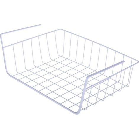 Cesta colgante para debajo del estante, organizador de metal, 35 cm, cesta blanca (1/5)