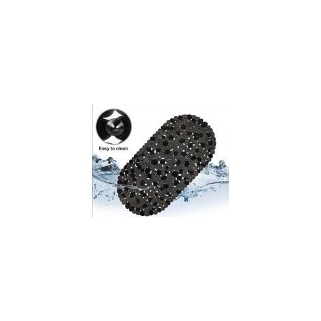 LxP: 36 x 68 cm, Noir apis de Bain pour Baignoire Aspect Pierre, Tapis de Bain antidérapant, avec ventouses, Lavable (1/5)
