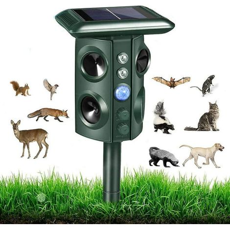Répulsif solaire anti-pigeons, ultrason pour animaux, extérieur étanche (1/4)