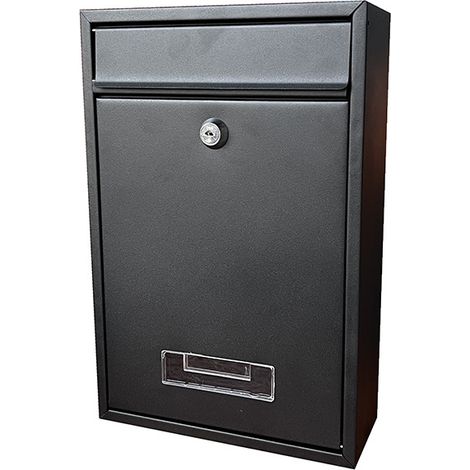 Boîte aux Lettres Murale verrouillable, en Acier galvanisé Durable, 32 x 21.7 x 8.4cm, Noir