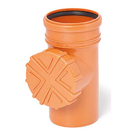 Limpiador de desagües con colador para tubería de desagüe de 110 mm, color naranja. (1/2)