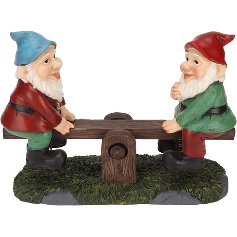 Set aus wetterfesten und wasserdichten Gartenzwergfiguren, ideal als Rasendekoration für Zuhause und als Geschenk. (1/5)
