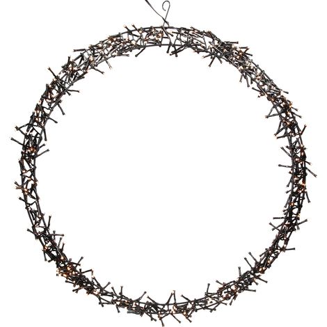 ECD Germany LED Lichterkranz Ø58 cm, 500 LEDs, Warmweiß, 8 Leuchtmodi, IP44 Innen/Außen, Metallkranz Türkranz Fensterkranz Hängekranz Ring Weihnachtsdeko Fensterlicht Weihnachten Weihnachtsbeleuchtung