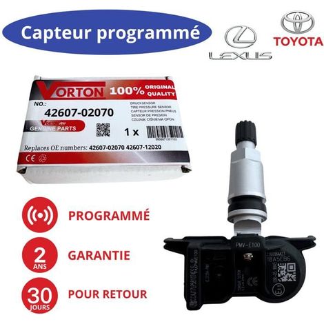 Sensor TPMS preprogramado 433MHz para TOYOTA / LEXUS (PMV-E100 42607-02070)