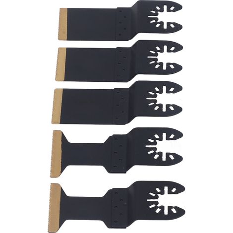Ensemble de 5 lames oscillantes universelles professionnelles plaquées titane pour la découpe du métal (1/5)