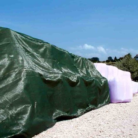 Ballenschutznetz, Ballennetz, 10 x 25 m, Heuballen Netz, grün (1/2)