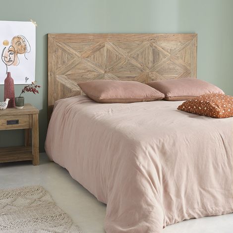 Berah Getah – Tête de lit en teck recyclé 165 cm – Hauteur 116 cm – Design chevrons éco-responsable – Montage facile et livré monté (1/4)