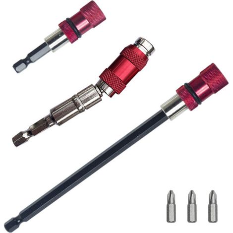 3 Pcs Porte Embout Magnetique 1/4 Hex-shank Bit Cloison Sèche Magnétique Manche Hexagonal Changement Rapide Embout Viseuse Placo (1/5)