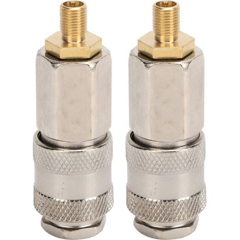 Trywise Adaptateurs de compresseur d'air portables, filetage mâle en acier robuste à Valve, coupleur à connecteur rapide 3 en 1 pour gonfleur de pneus, paquet de 2 (1/4)