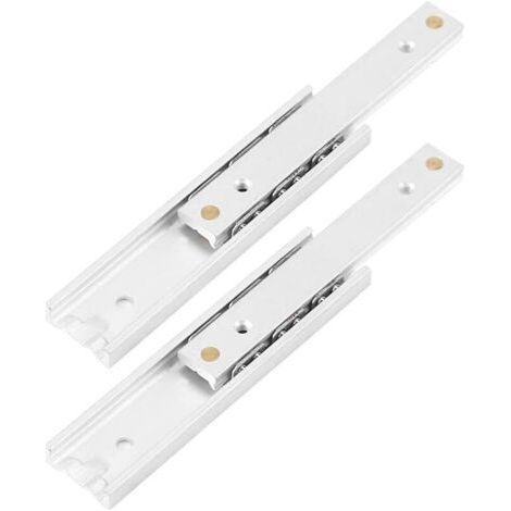 Robuste Teleskop-Schubladenführungen aus Aluminiumlegierung mit Kugellagern (100 mm) für Schubladen und Schränke (100 mm). (1/4)