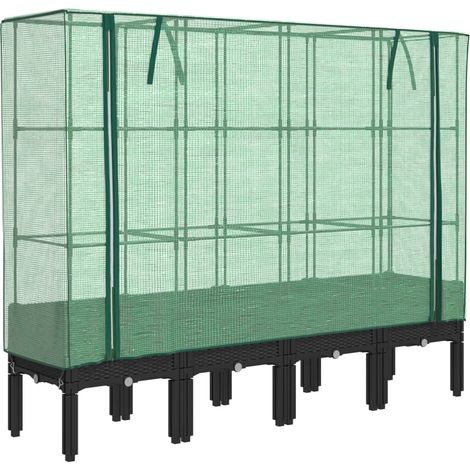 Maison Exclusive - Letto Rialzato con Copertura Serra Effetto Rattan 160x40x140 cm