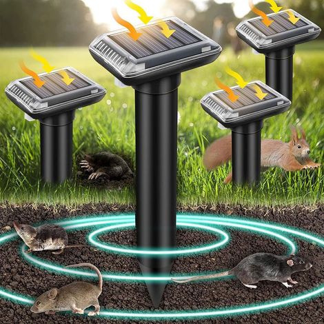 Répulsif Taupe Solaire,Répulsif à Taupes à ultrasons,Taupe Ultrason Solaire Élimination des Taupes à énergie Solaire (1/4)