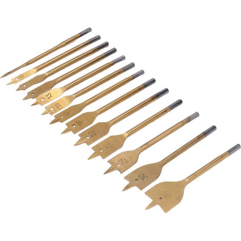 13-teiliges Flachbohrer-Set aus hochkohlenstoffhaltigem Stahl mit 1/4-Zoll-Sechskantschaft für Holzbearbeitung – Lochschneider (1/5)
