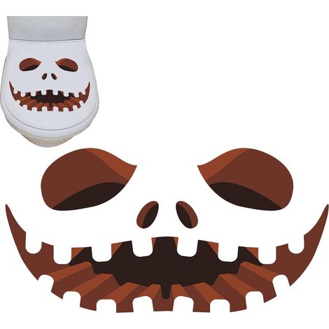 Autocollants Halloween Pour Couvercle De Toilettes Décalcomanies adhésives Stickers crâne lunette WC pour WC, Toilettes, Dortoir, Fête et Salon (1/5)