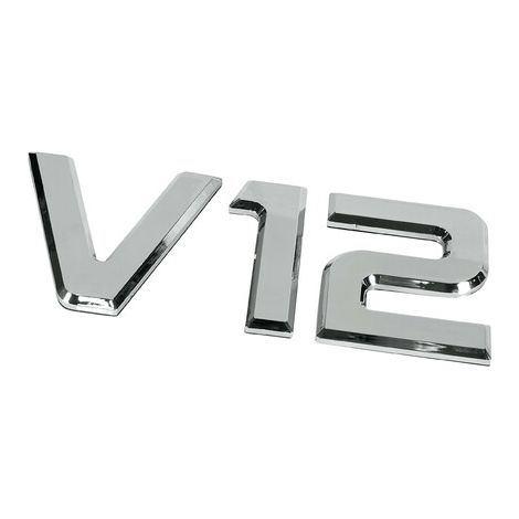 Emblemi motore 3D cromati - 92x210 mm - V12