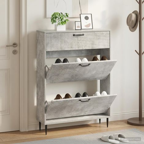vidaXL Shoe Cabinet HAARLEM 78 x 24 x 103 cm Engineered Wood (1/5)