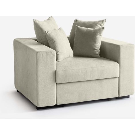 Fauteuil modulaire avec accoudoirs et coussins Made in Italy Cortina M - Beige (1/4)
