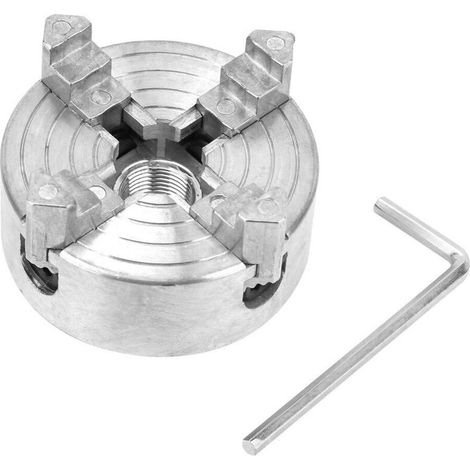 Mandrin Tour à Bois, Z011A Mandrin à 4 Mors en Alliage de Zinc Mini Mandrin de Tour Outil de Perçage de Fraisage CNC pour Mini Tour en Métal