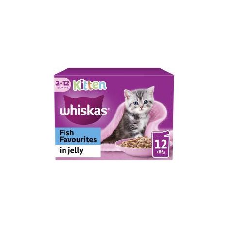 Whiskas Kitten Fish Favourites Wet Cat Food Pouches in Jelly - 85g - 811952