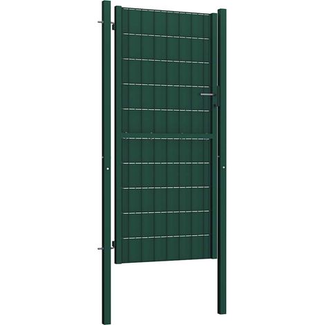 Maison Exclusive - Gartentor aus PVC und Stahl 100 x 164 cm Grün (1/4)