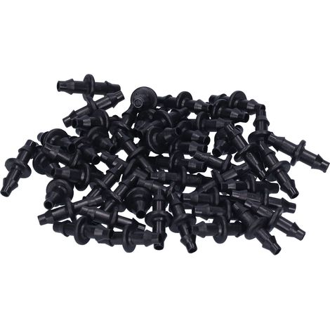 Lot de 100 raccords 4/7 à 2 voies pour système d'irrigation goutte à goutte et accessoires d'irrigation de jardin (1/5)