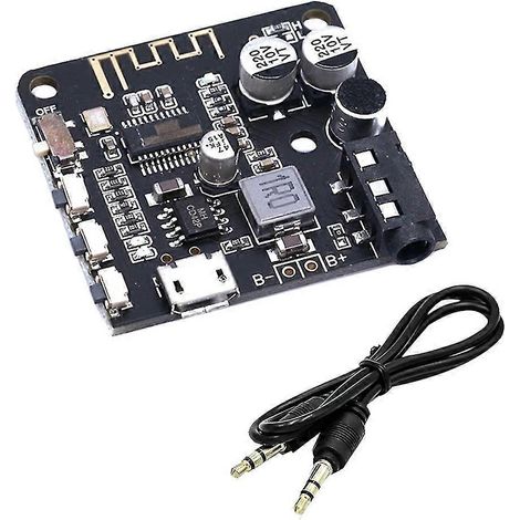 Récepteur BT5.0 avec câble audio AUX, décodeur Bluetooth MP3, module amplificateur audio pour haut-parleurs de voiture (1/2)