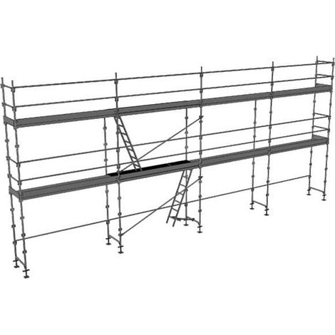 Gerüst 78m² - Stellrahmen + Gerüstböden + Bordbretter - Leistenversion - DUO78-SPP (1/5)