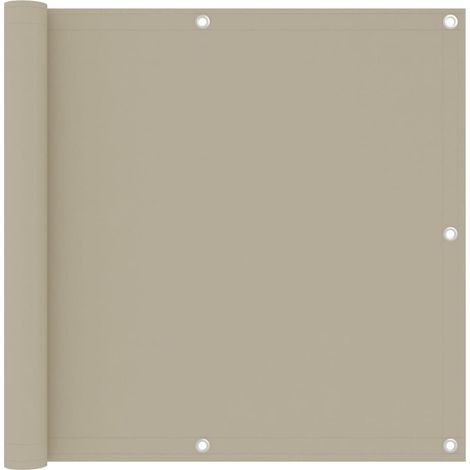 Écran de balcon brise pare vue protection confidentialité 90 x 500 cm tissu oxford beige (1/4)